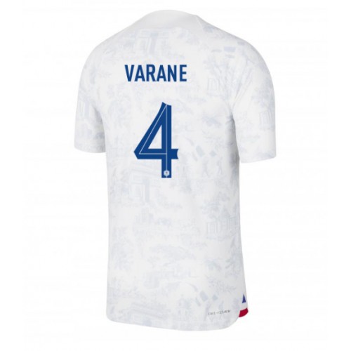 Maillot de foot France Raphael Varane #4 Extérieur Monde 2022 Manches Courte